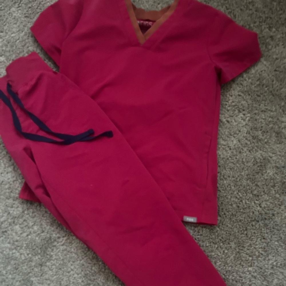 Figs set jogger magenta pink xxs